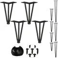 Produktbild: Relaxdays - Hairpin Legs, 4er Set, 3 Streben, Metall, Haarnadel Tischbein Für Hocker, Tisch & Schrank, 20 Cm Hoch, Schwarz
