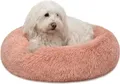 Produktbild: lionto Donutbett für Hunde und Katzen, Flauschiges Hundebett rund für kleine und große Heimtiere, Ø 50 cm, weiches Katzenbett aus kuscheligem Plüsch, Hundekissen mit extra Dicker Füllung, rosa