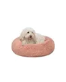 Produktbild: lionto Donutbett für Hunde und Katzen, Flauschiges Hundebett rund für kleine und große Heimtiere, Ø 50 cm, weiches Katzenbett aus kuscheligem Plüsch, Hundekissen mit extra Dicker Füllung, rosa