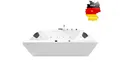 Produktbild: Basera® Whirlpool-Badewanne BASIC Indoor Whirlpool Badewanne Naxos 140 x 75 cm, (Komplett-Set), mit 16 Massagedüsen, Wasserfall, LED
