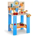 Produktbild: VEVOR Kinder Werkbank, 62-teilig, Holz-Werkzeugbank für Kinder ab 3 Jahren, Spielwerkzeuge Bauwerkzeuge mit realistischen Werkzeugen, Bauspielzeug-Set, kreatives und lehrreiches Konstruktionsspielzeug