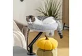 Produktbild: PawHut Tierbett Katzenbett für Schreibtisch mit 360°Drehung, verstellbarer Höhe, Polyester, mit abnehmbarem, maschinenwaschbarem Bett, für Katzen unter 6 kg, Grau