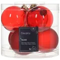 Produktbild: 6 Weihnachtskugeln 6cm Glas Christbaumkugeln Weihnachtsbaumkugeln Weihnachtsrot