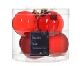 Produktbild: Weihnachtskugeln Glas 6cm x 6 Stück Christbaumkugeln Set Weihnachtsrot transparent