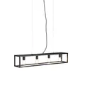 Produktbild: Qazqa - Industrie I Vintage I Industrie Hängelampe I Pendellampe I Pendelleuchte Schwarz 4-flammig - Cage 4-flammig I Wohnzimmer - Stahl Rechteckig - LED geeignet E27