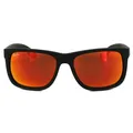 Produktbild: Ray-Ban Sonnenbrille Justin 4165 622/6Q Gummi Schwarz Rot Spiegel