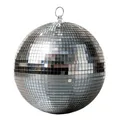 Produktbild: Deko Disco Kugel mit Echtglas - 25 cm - Spiegel Ball Party Lichteffekt silber