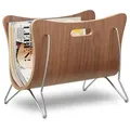 Produktbild: Relaxdays Zeitungsständer aus Holz braun gebogen Braun,Silber