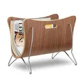 Produktbild: Relaxdays Zeitungsständer Holz, Bugholz, Zeitungskorb, modernes Design, robust, Tragegriffe, HBT 30 x 37 x 25 cm, natur, Braun