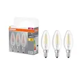 Produktbild: Osram LED Base Classic B Lampe, in Kerzenform mit E14-Sockel, nicht dimmbar, Ersetzt 40 Watt, Filementstil Klar, Warmweiß - 2700 Kelvin, 3 Stück (1er Pack)