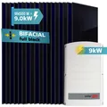 Produktbild: SUNNIVA 9.0 kW Solaranlage, 18x 500 W Solarmodule Fullblack Bifacial, Wechselrichter SolarEdge SE9K (3-phasig)