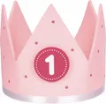 Produktbild: Geburtstagskrone ROSA pink mit Zahlen 1-6 aus Filz für Mädchen Kindergeburtstag