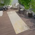 Produktbild: Paco Home - In- & Outdoor Teppich Modern Shabby Chic Stil Terrassen Teppich Gelb 80x150 Cm