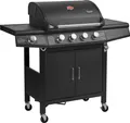 Produktbild: TAINO RED 4+1 Gasgrill schwarz 4 Edelstahl Brenner Seitenkocher
