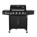 Produktbild: TAINO RED 4+1 Gasgrill Grillwagen BBQ Edelstahl-Brenner Gas-Grill 4 Brenner Seitenkocher Schwarz