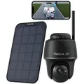 Produktbild: Reolink 4K 8MP 5/2,4 GHz WiFi Akku/Solarpanel Überwachungskamera Außen, Farbnachtsicht, Personen-/Fahrzeug-/Tiererkennung, Pan & Tilt, Schwarz - Schwarz