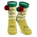 Produktbild: United Labels Der Grinch Kuschelsocken für Damen, Grün, OneSize, flauschige Stoppersocken mit Bommel und Futter, Hüttensocken, warme Frauen Socken