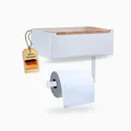 Produktbild: ® Toilettenpapierhalter mit Feuchttücherbox - Edelstahl & Bambus - Toilettenp...