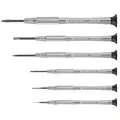 Produktbild: BERNSTEIN Uhrmacher-Mikro-Schraubendreher Satz 6-tlg Schlitz 0,6/1,0/1,5/2,0/2,5/3,0 mm, Uhrmacherwerkzeug Set, Für Uhren, Brillen, Reparatur, Made in Germany