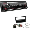 Produktbild: Kenwood KMM-BT209 1-DIN Autoradio Bluetooth USB AUX-In Short Body mit Einbauset für Opel Corsa C 2000-2004 charcoal
