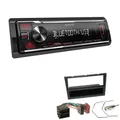 Produktbild: Kenwood 1-DIN Autoradio Bluetooth USB AUX für Opel Corsa C 2000-2004 charcoal