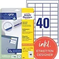 Produktbild: AVERY Zweckform Abziehhilfe QuickPEEL,ultragrip Universaletiketten 4780 Selbsthaftend DIN A4 Weiß 48,5 x 25,4 mm 30 Blatt à 40 Etiketten