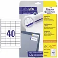 Produktbild: Avery Zweckform - Universaletikett Ultragrip 48,5 X 25,4 Mm (b X H) Nicht Wieder Ablösbar Papier Weiß 1.200 Etik./pack.