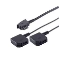 Produktbild: PADCR 20cm Y Telefon-Kabel Adapter Doppelstecker Verteiler Splitter Weiche universal, 1 Eingang: TAE-F Stecker männlich auf 2 Ausgänge: TAE-F Buchse Kupplung weiblich, Schwarz