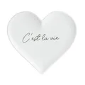 Produktbild: Teller / Dekoteller aus Porzellan Herzform " C´est la vie " vo
