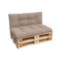 Produktbild: POKAR Palettenkissen mit schöner Steppung Auflage Palettensofa, Größe:Set Sitzkissen 120x80 + Rückenkissen 120x40, Farbe:Beige - Beige