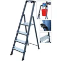 Produktbild: Trittleiter Krause Securo eloxiert - 8 Stufen einseitig besteigbare Trittleiter mit Ablage-Arbeitsfläche 126467