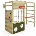 Produktbild: Fatmoose Klettergerüst Cleverclimber Mit Sandkasten & Leiter, Extrem Witterungsbeständig, Basketballkorb, Torwand - Olivgrün