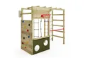 Produktbild: FATMOOSE Klettergerüst CleverClimber – Klettergerüst mit Kletterwand & Basketballkorb, (Multifunktionaler Kletterturm mit Kletternetz, Strickleiter & Reckstange, extrem witterungsbeständig mit 10 Jahren Garantie), für abwechslungsreichen Spielspaß