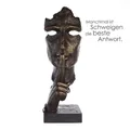 Produktbild: Skulptur Silence Höhe 39x13cm Bronze Optik Abstraktes Gesicht Schweigen