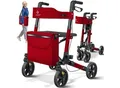 Produktbild: KESSER® Leichtgewicht Rollator faltbar mit Sitz, Griff, Tasche, schmal für Senioren Wohnung, Klappbar, Höhenverstellbar, Reflektoren All Gelände Reifen Indoor-& Outdoor, Gehhilfe, Laufhilfe