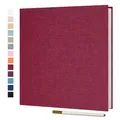 Produktbild: Vienrose Selbstklebende 10x15 Fotoalbum Einkleben und zum Selbstgestalten Groß leinen Photoalbum mit 40 Weißen Seiten, Hochzeit Jahrestag Geburtstag Geschenke mit Einem Kugelschreiber, 28x27cm, Rot