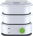 Produktbild: Braun Dampfgarer FS 3000 850W 2 Körbe BPA-frei weiß/grün 5,1l