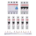 Produktbild: ABB Set 1x F204A-40/0,03 FI-Schutzschalter RCD + 1x S203-B16 Sicherungsautomat + 5x 201-B16 Sicherungsautomat + 1x PS3/12FI Sammelschiene
