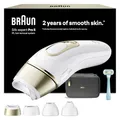 Produktbild: Braun Smart IPL Geräte Haarentfernung Silk·expert Pro 5 — Professionelle Dauerhafte Laser Haarentfernung für Zuhause, Designed in Germany — Inkl. Etui, Venus Rasierer, 4 Aufsätze — PL5431, Weiß/Gold