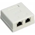 Produktbild: Goobay 2-port RJ45 Anschlussdose, CAT 6, STP (77635)