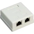 Produktbild: Goobay Netzwerkdose 77635, Aufputz, 2x RJ45 / Keystone, mit Gehäuse, weiß, Cat.6