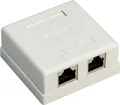 Produktbild: Goobay 77635 2-port RJ45 Anschlussdose, CAT 6, STP, 2 x out, Weiß - geschirmt