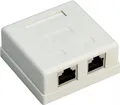 Produktbild: 2-Port RJ45-Anschlussdose, CAT 6, STP geschirmt, weiß