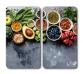 Produktbild: KESPER 3754313 Multi-Glasschneideplatte 2er Pack Motiv HEALTHY KITCHEN / Glas...