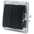 Produktbild: McPower FLAIR Wechselschalter 2-Fach Schwarz 250V10A