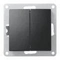 Produktbild: McPower Wechselschalter 2-fach | Flair | Doppel-Lichtschalter, 250V~/10A, Unterputz, Wippschalter mit Steckanschluss, matt Schwarz