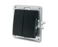 Produktbild: McPower FLAIR Wechselschalter 2-fach, schwarz, 250V~/10A Unterputzschalter