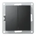 Produktbild: WECHSELSCHALTER MCPOWER FLAIR 2-FACH, 250V~/10A, UP, MATT SCHWARZ, STECKANSCHL