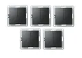 Produktbild: 5er Set WECHSELSCHALTER FLAIR 2-FACH, 250V~/10A, UP, MATT SCHWARZ, STECKANSCHL