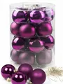 Produktbild: Inge Glas Weihnachtskugeln mit Haken | Schöne Christbaumkugeln aus Glas | Set 20 Kugeln und 40 Aufhänger | Christbaumschmuck Weihnachtsbaumkugeln (Purple Deluxe | lila)